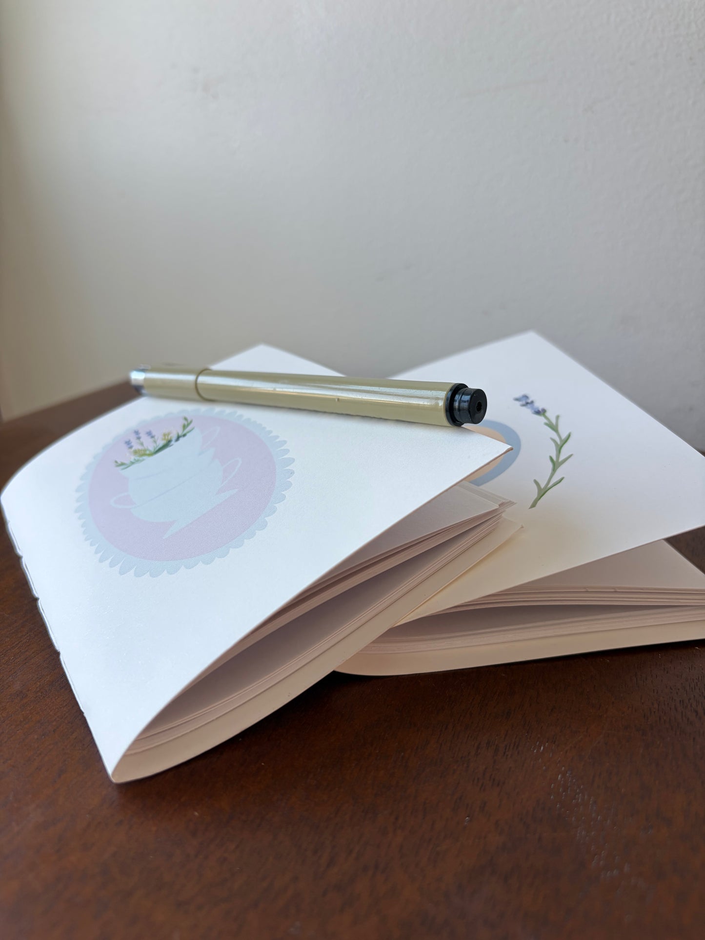 Hand Stitched Journal with Herbal Tea