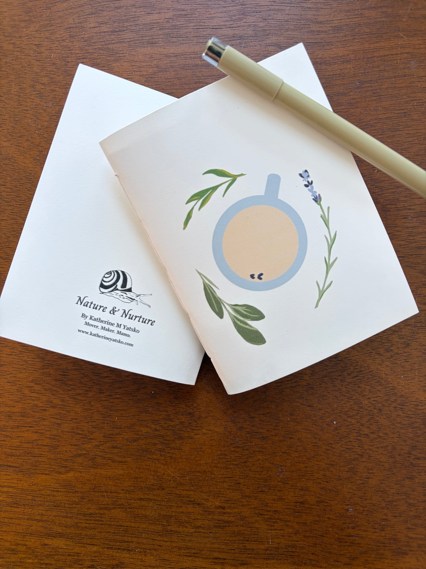 Hand Stitched Journal with Herbal Tea