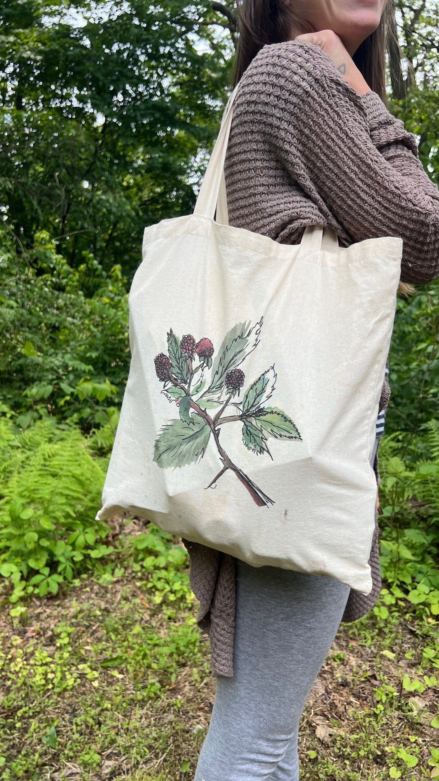 Raspberry Brambles Tote Bag