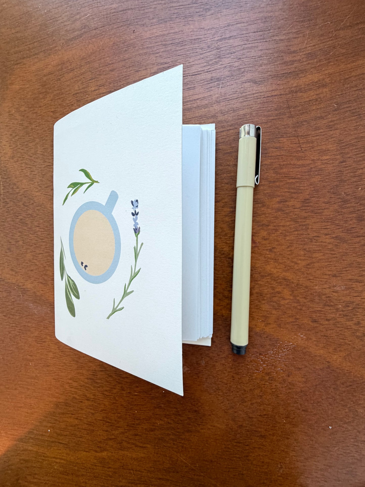 Hand Stitched Journal with Herbal Tea