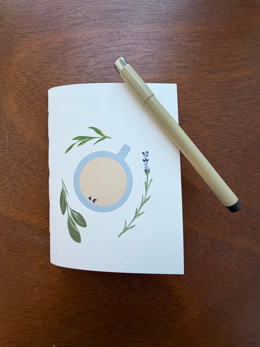 Hand Stitched Journal with Herbal Tea