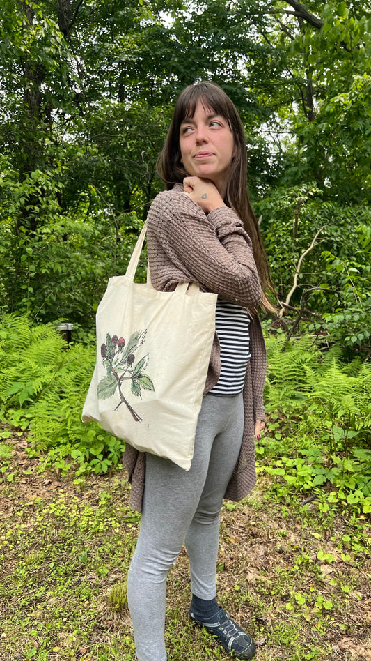 Raspberry Brambles Tote Bag