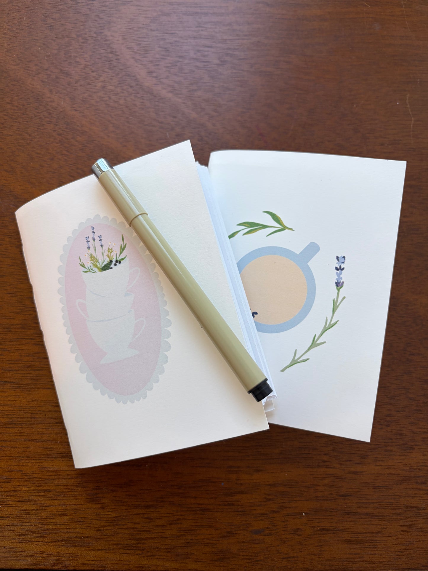 Hand Stitched Journal with Herbal Tea