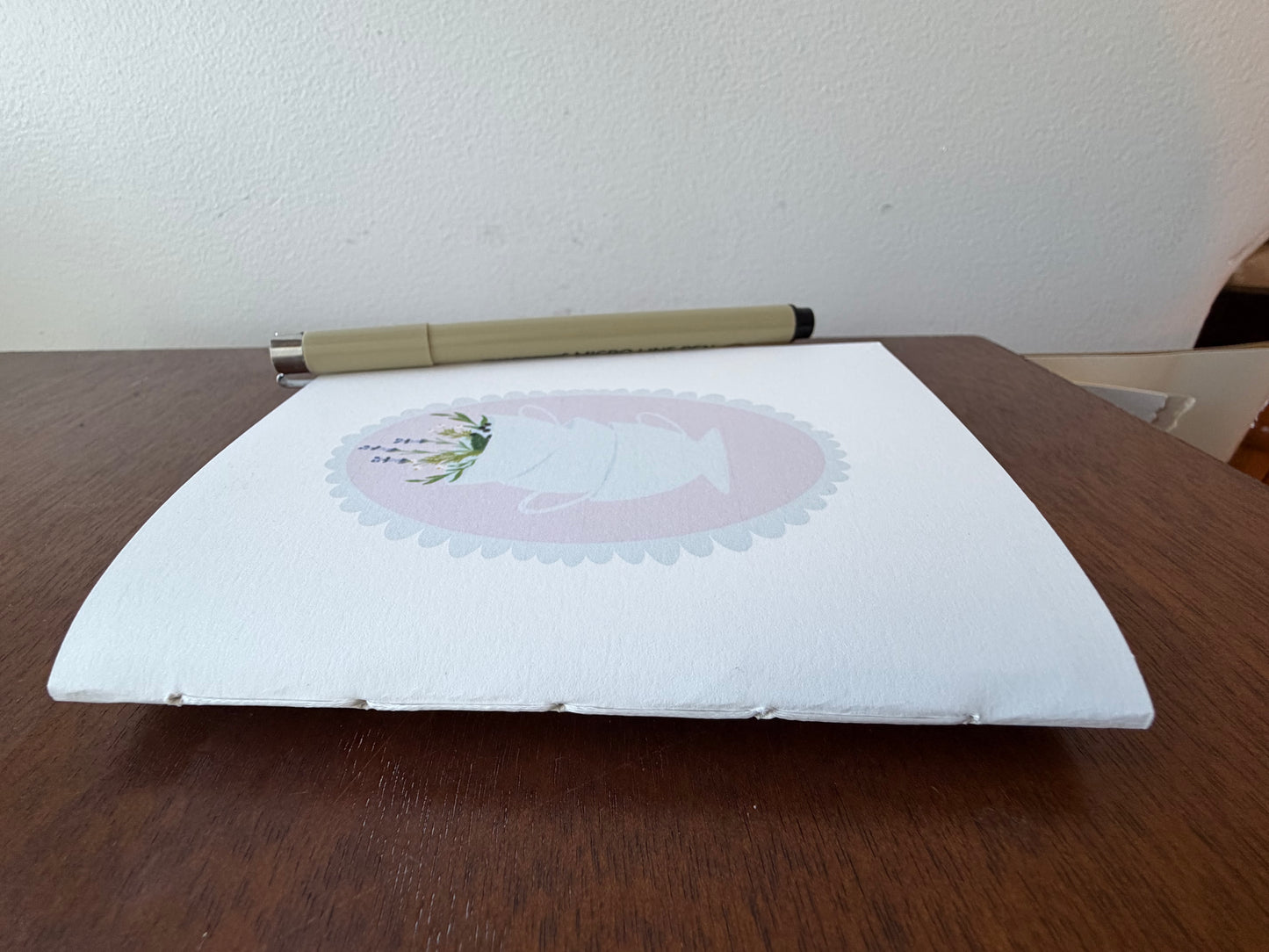 Hand Stitched Journal with Stacked Mugs